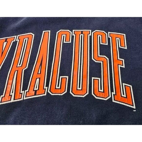 VTG 90s Syracuse University Reverse Weave Crewneck Sweatshirt Size XXXL 3XL Blue - Picture 3 of 13